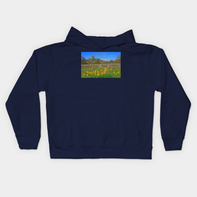 Eternal Springtime, Corfe Castle, March 2024 Kids Hoodie by RedHillDigital